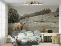 Natural outdoor cow wall backdrop
