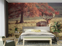 Nature-inspired wall mural with wildlife imagery and rich detail

