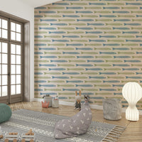 Creative fish wallpaper for dining area
