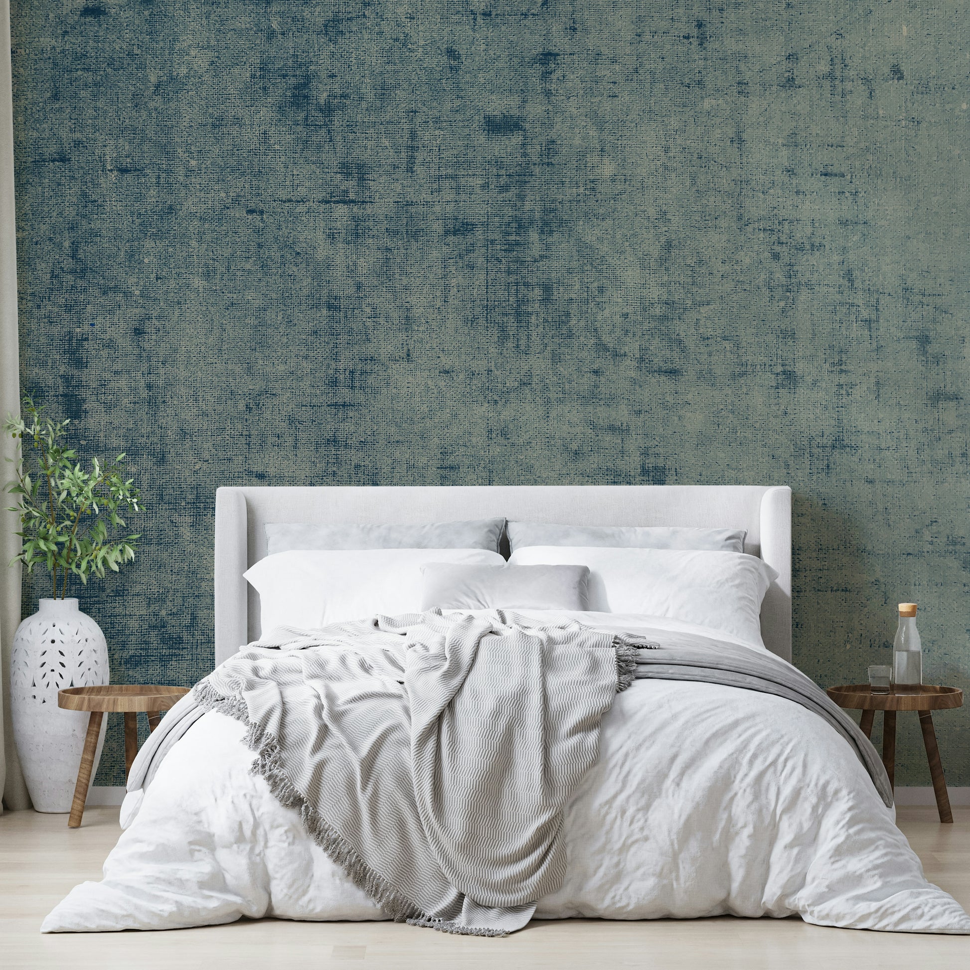 Rustic denim fabric wallpaper design
