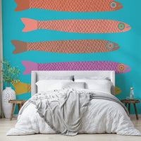 Fun seafood theme wall design
