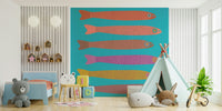 Vintage fish pattern wall mural
