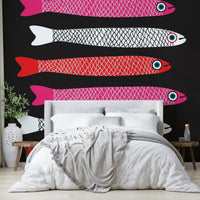 Playful mural wallpaper for interiors
