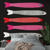 Retro fish design for dining walls
