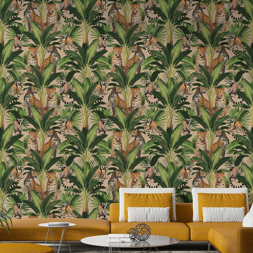 Playful animal wallpaper with soft background

