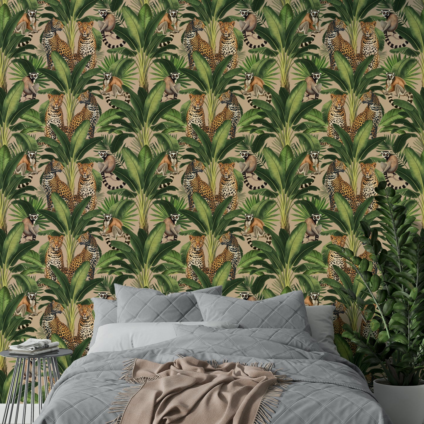 Calm cheetah resting in jungle wall mural

