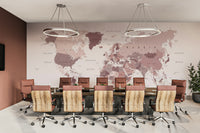 Creative wall mural with soft pink and red
