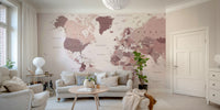 Blush and cranberry map for learning spaces

