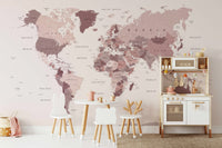 Muted color map wallpaper in soft tones

