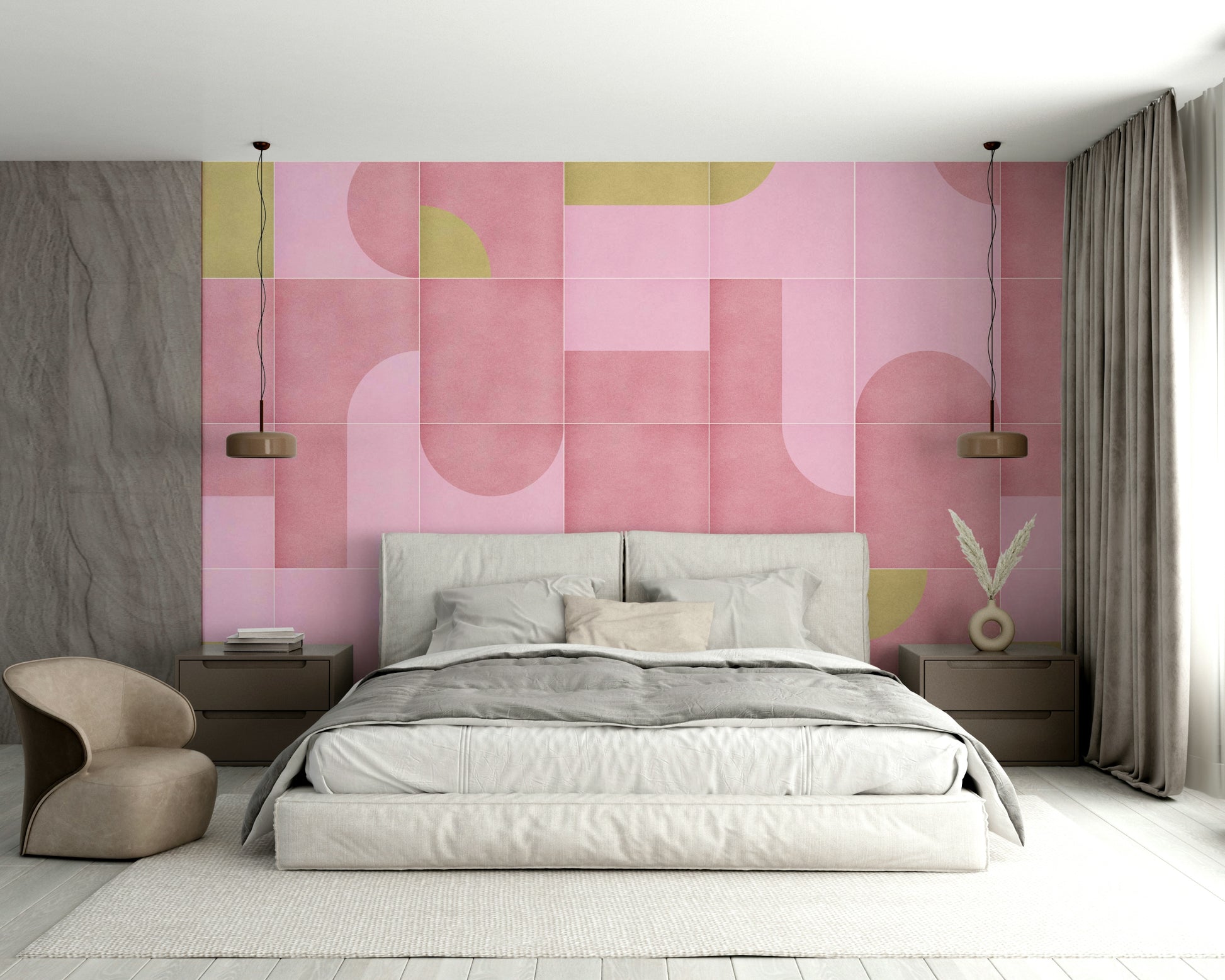 Retro wallpaper with classic square patterns