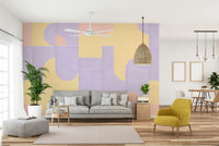 Artistic geometric pattern on wall mural