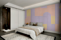 Retro wallpaper with repeating square motifs