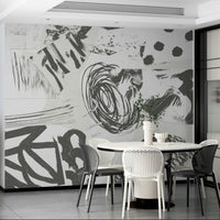 Textured brushstroke mural for calm spaces

