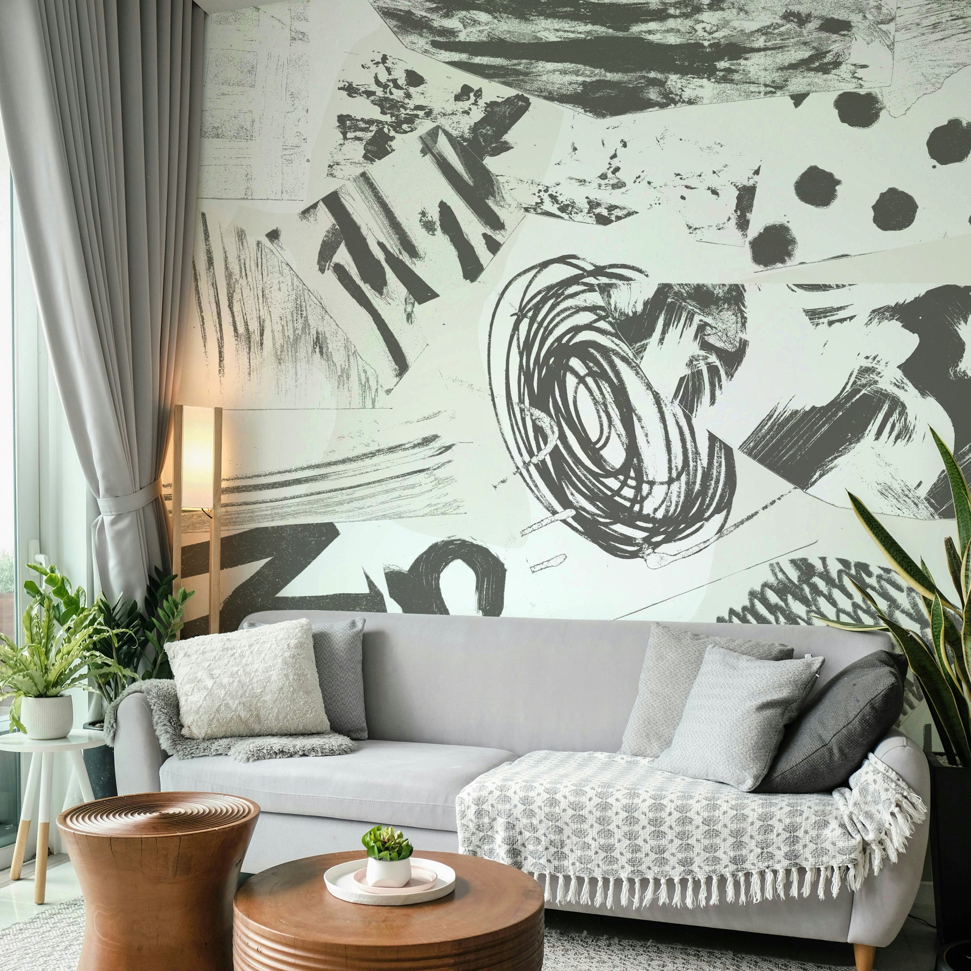 Minimal abstract wallpaper for modern interiors

