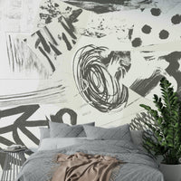 Soft painted strokes in grayscale tones

