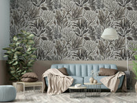 Subtle sea plant mural for bedrooms

