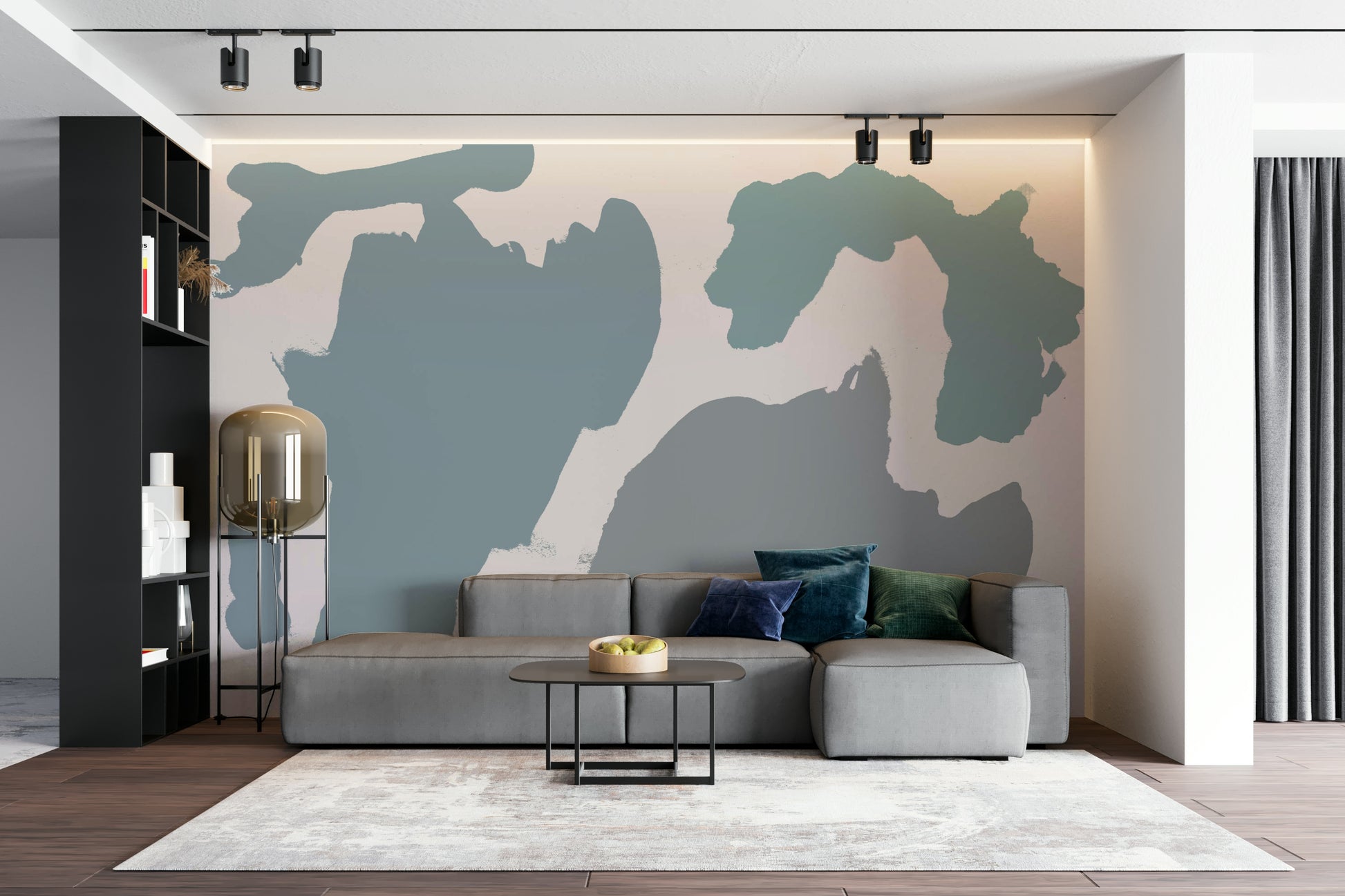 Water-inspired abstract mural wallpaper

