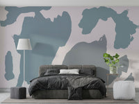 Smooth flowing mural wallpaper shapes

