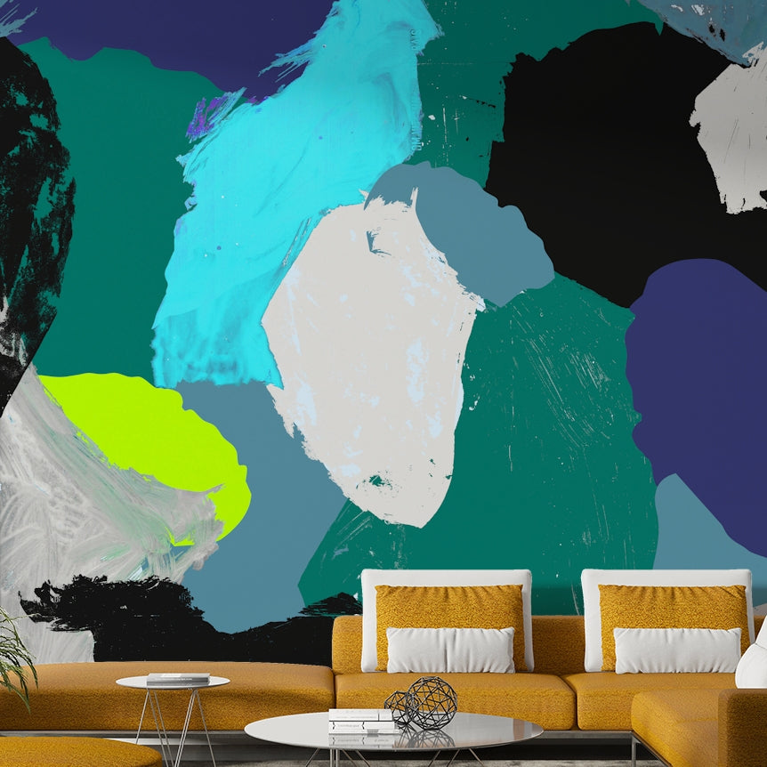 Fluid lemon pattern wallpaper for walls

