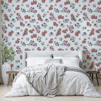 Light red and pink flower wall pattern

