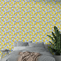 Yellow bird on lemon branch wallpaper

