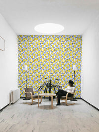 Cheerful lemon-themed wallpaper design

