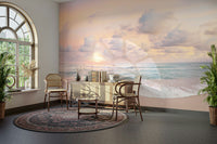 Minimalist dawn mural for peaceful interiors

