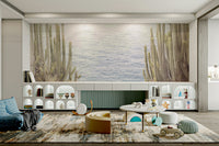 Desert plants mural with a coastal touch

