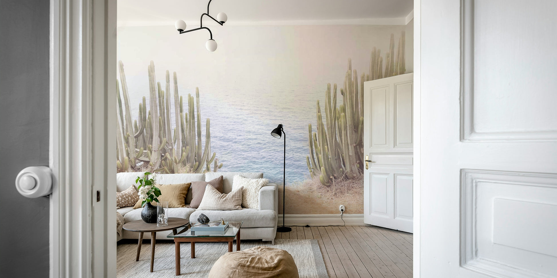 Neutral cactus design for calm interiors

