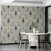 Classic off-white wallpaper with textured feather print


