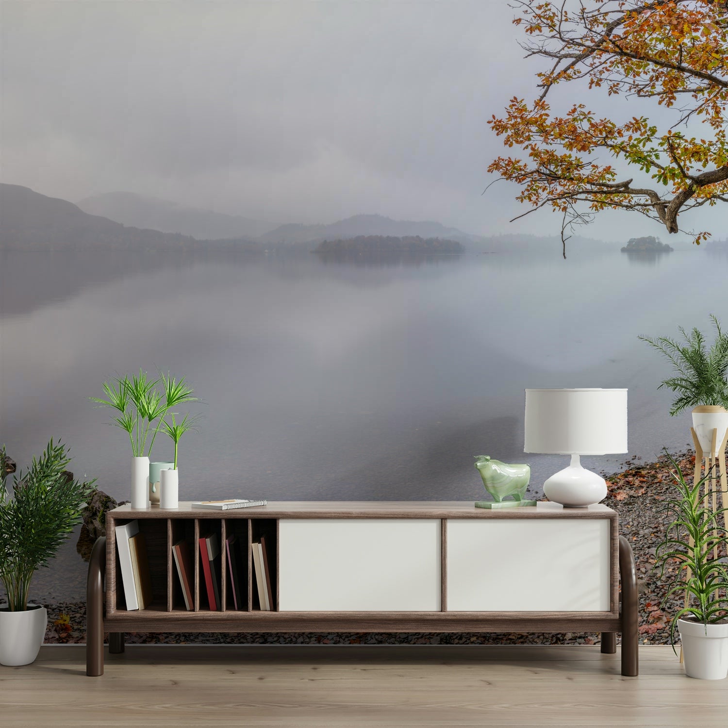 Mural wallpaper of Derwentwater in autumn light

