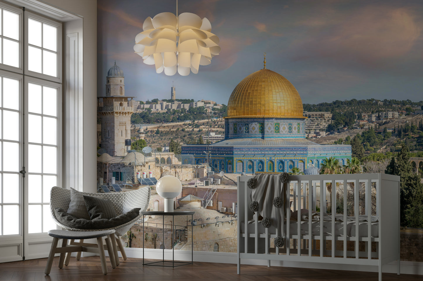 Elegant wallpaper for walls with historic skyline

