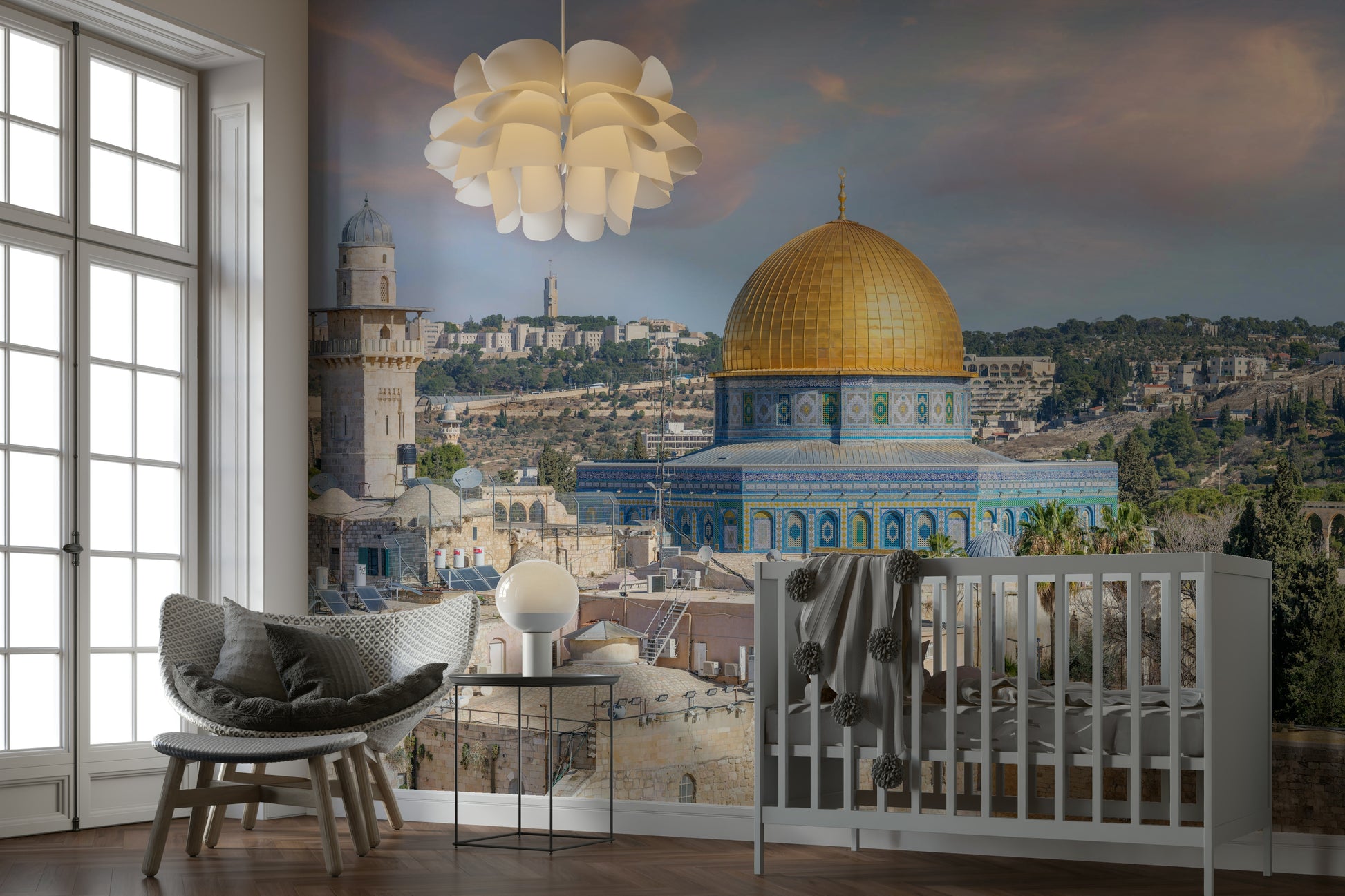 Elegant wallpaper for walls with historic skyline


