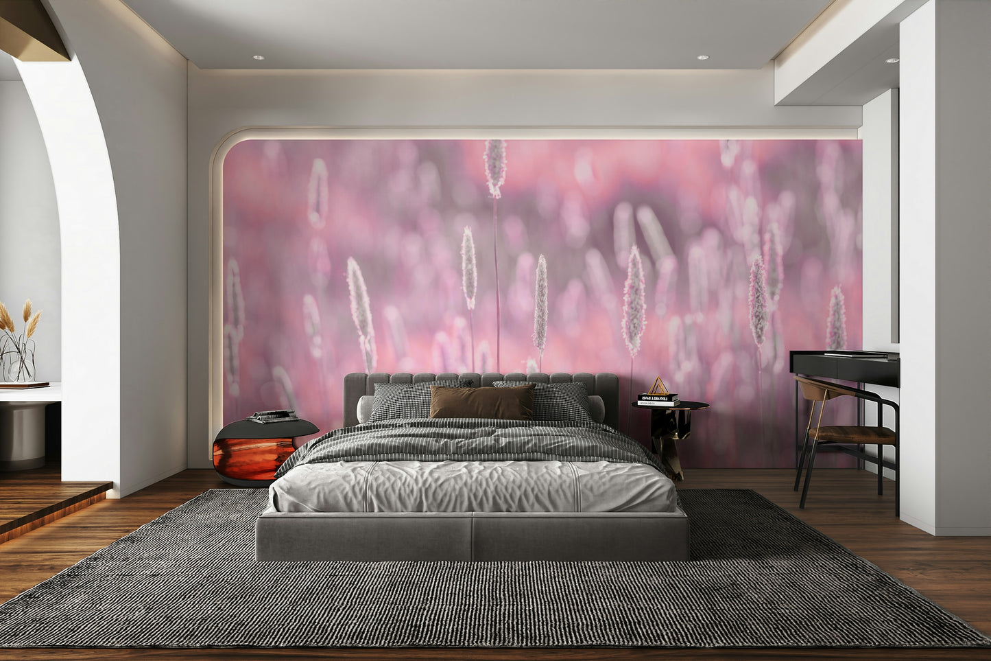 Mural wallpaper of pastel grass field


