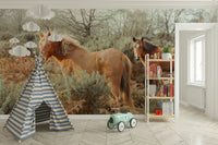 Nature wallpaper with horses in action

