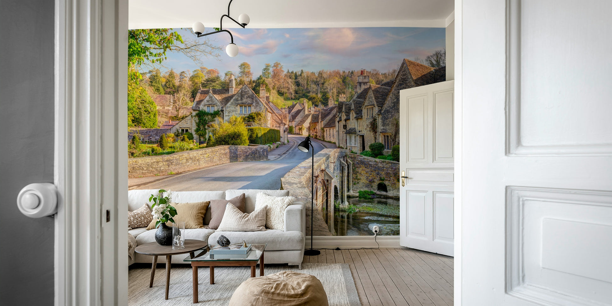 English countryside road wall mural
