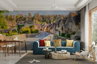 English rural mural with timeless architecture

