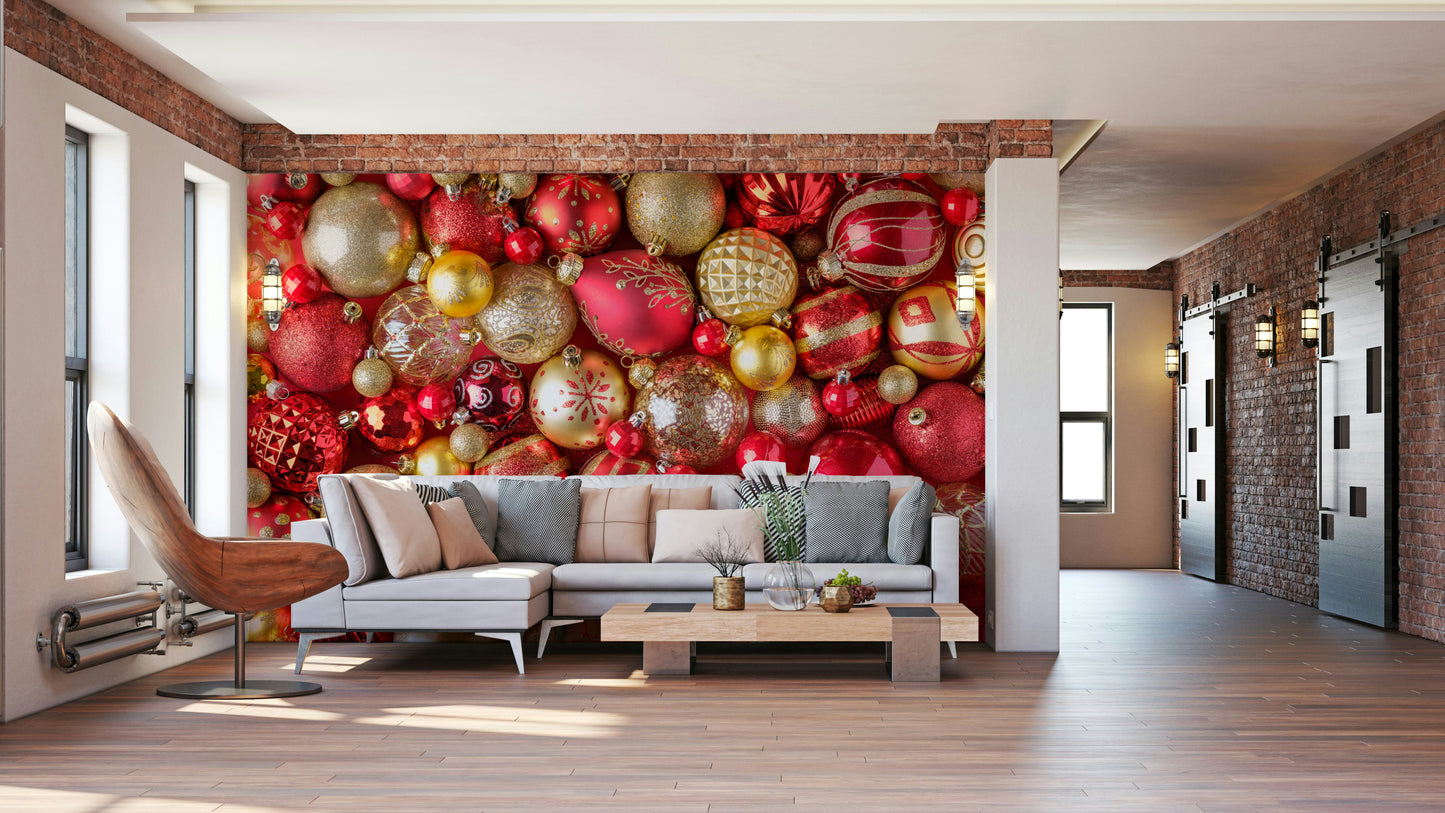 Abstract red pattern mural wallpaper design

