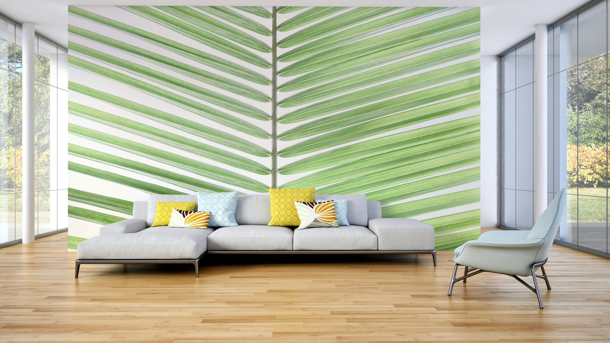 Palm wallpaper for bedrooms or spa spaces

