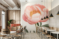 Elegant flower mural with a sophisticated, artistic design

