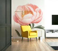 The Coral Peony Mural adds a bold yet elegant statement to your room

