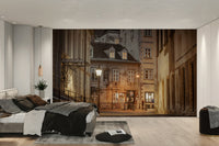 Easy-to-install mural wallpaper that complements vintage decor

