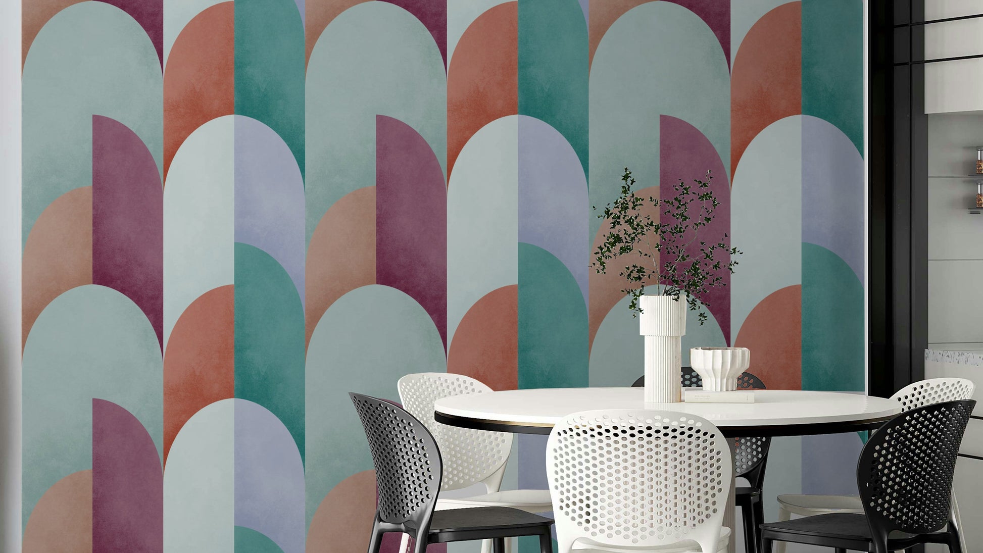 Captures the essence of mid-century design and the tranquility of evening.
