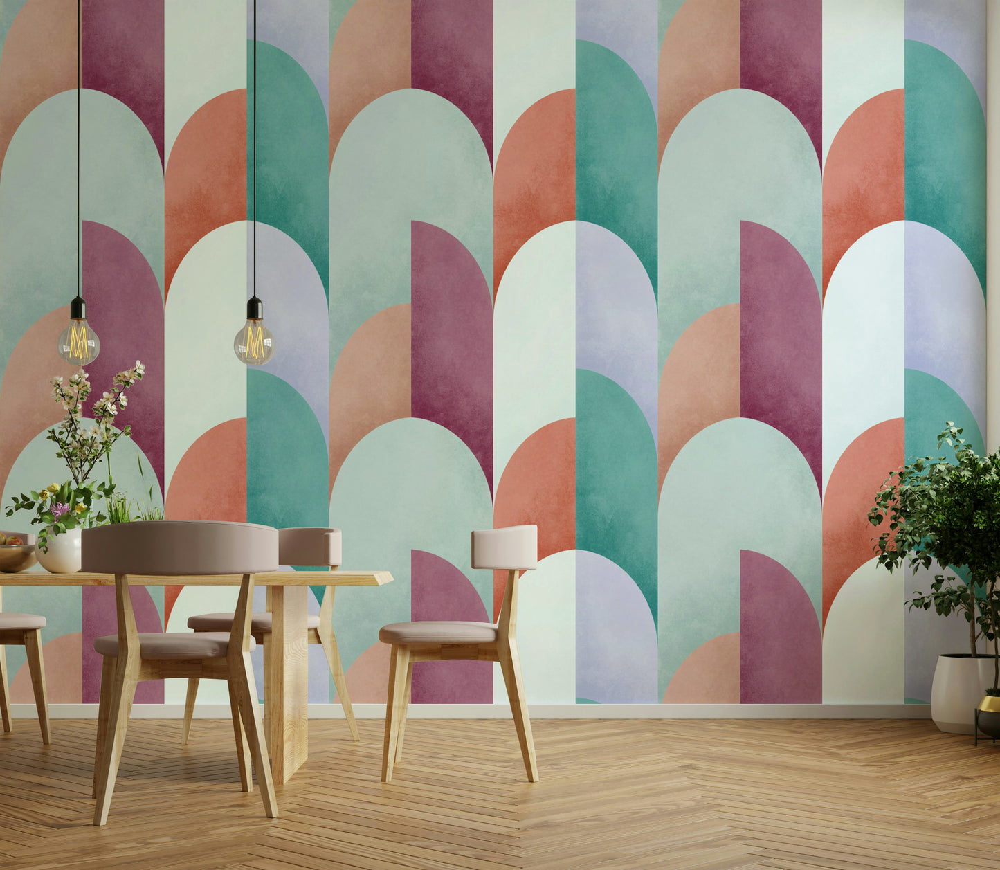 The design has a distinct mid-century modern aesthetic.
