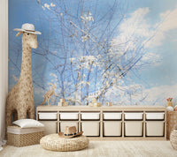 A serene and ethereal wall mural.
