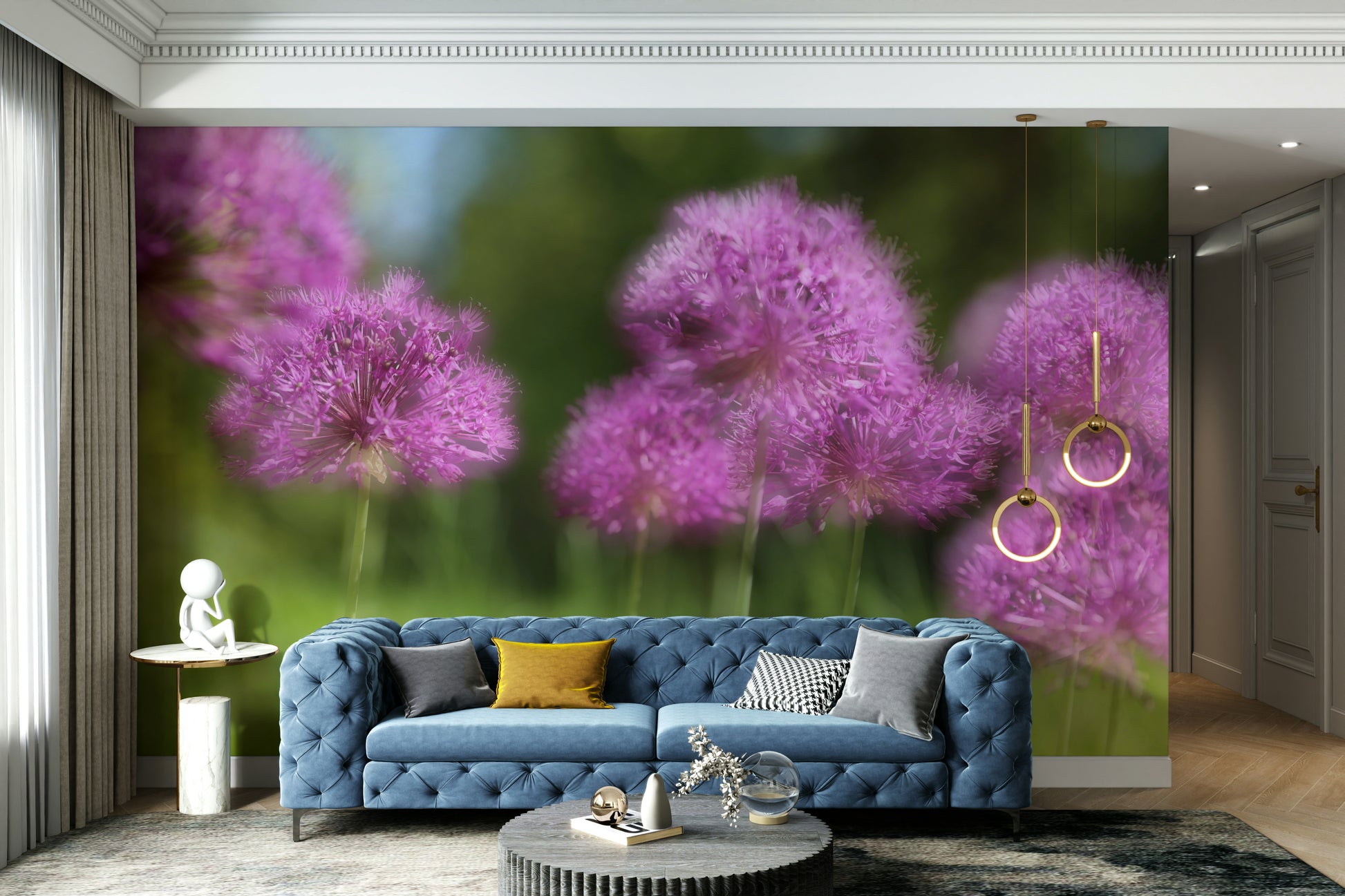 Suitable for a living room, bedroom, or a modern, nature-inspired, calming interior.
