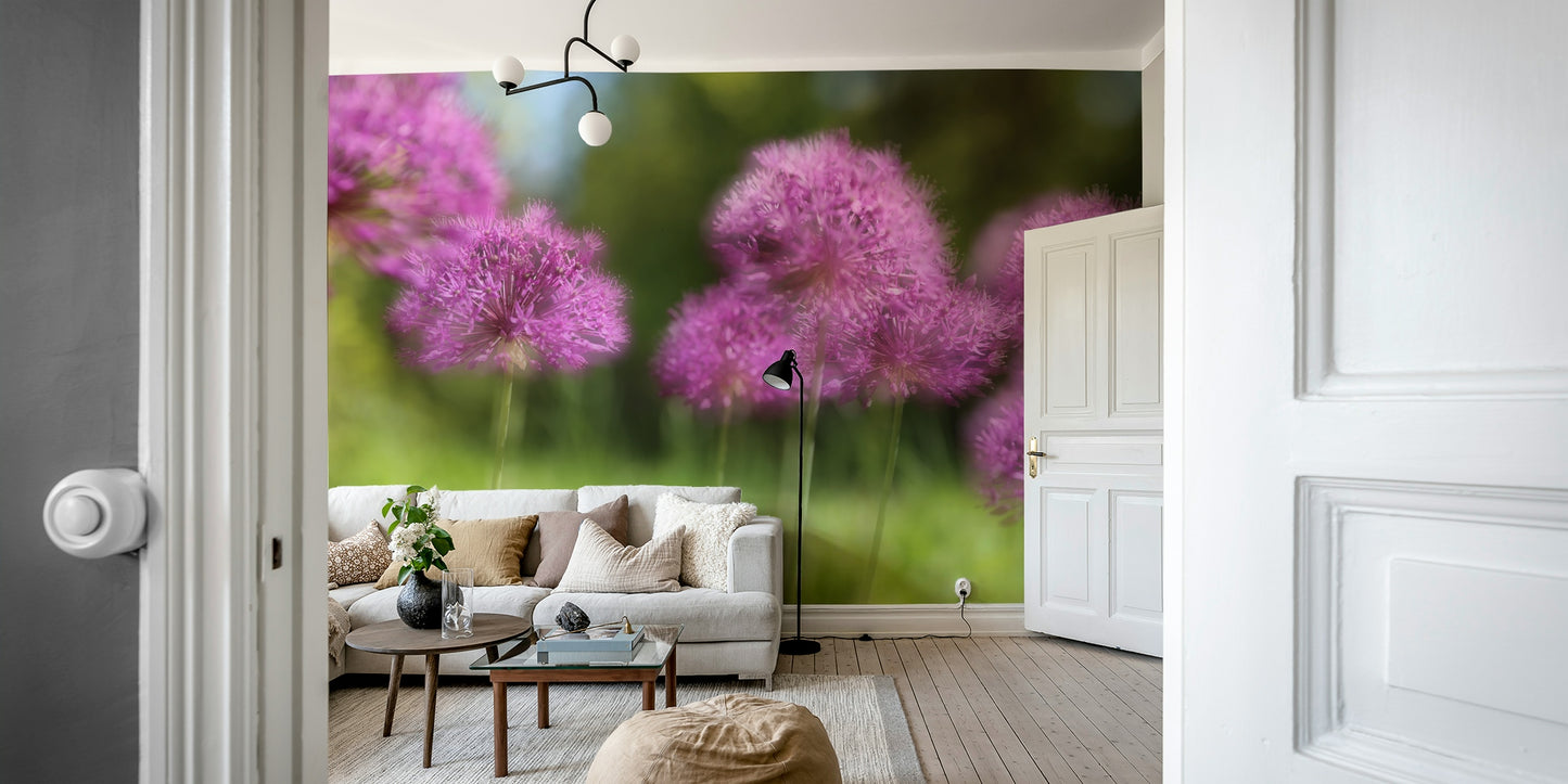 The color palette is composed primarily of soft purple hues, possibly with hints of green or muted backgrounds.
