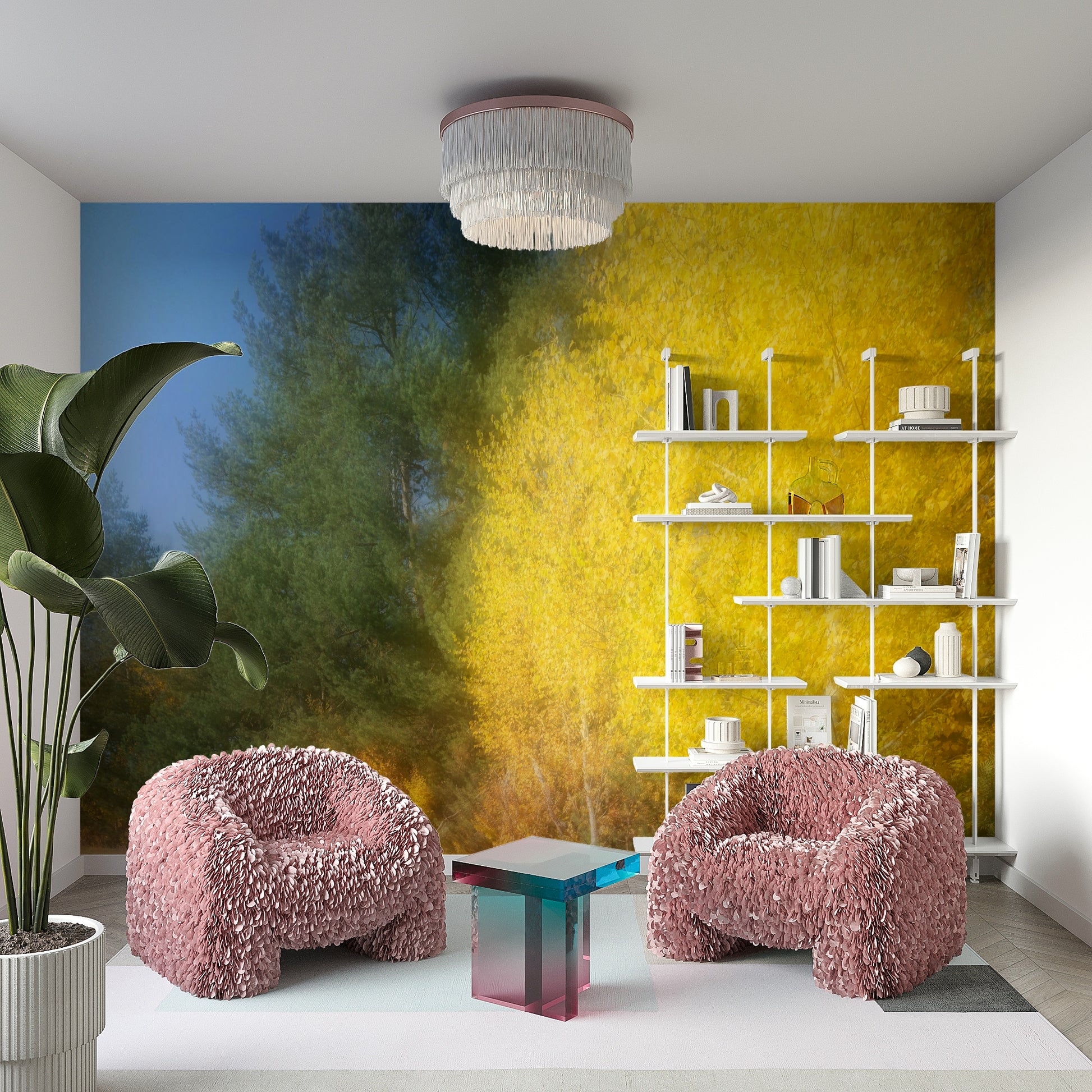 The mural covers a significant wall area.
