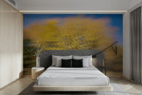 The design evokes a sense of peace, mystery, and the gentle movement of autumn nature.
