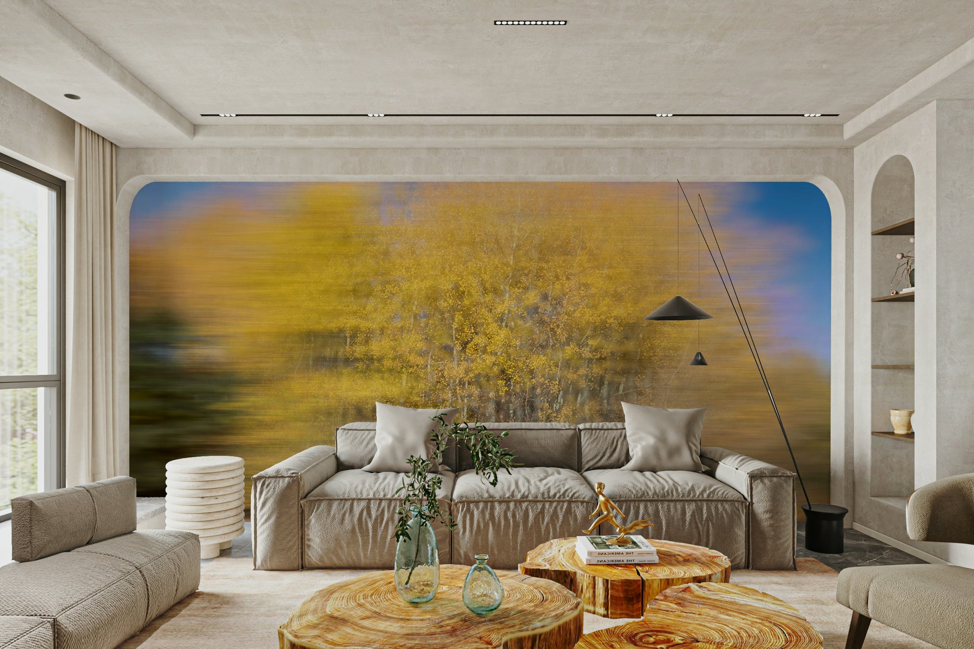 The mural covers a significant wall area.
